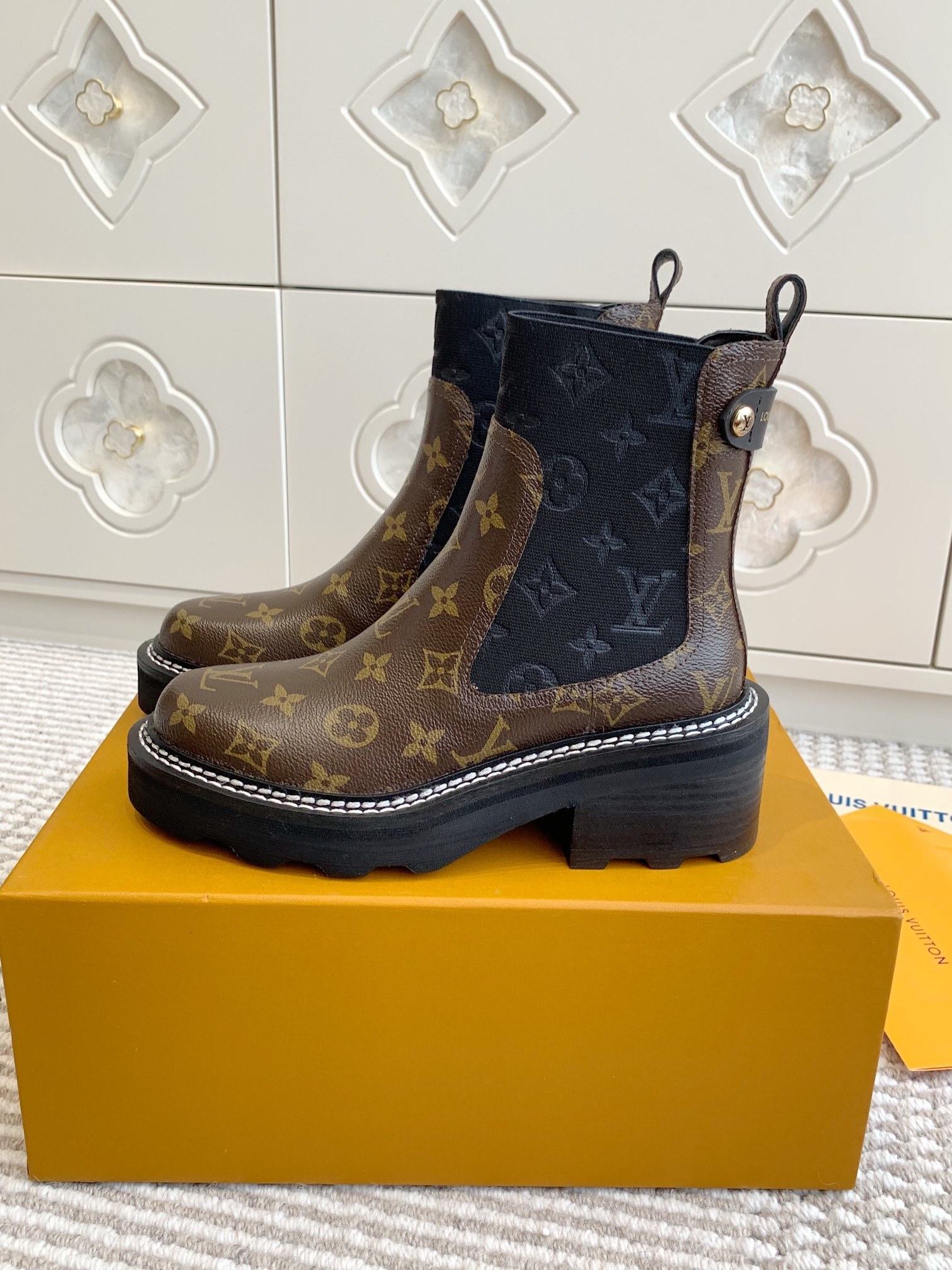 Louis Vuitton Territory Flat Ankle Boots Monogram Canvas