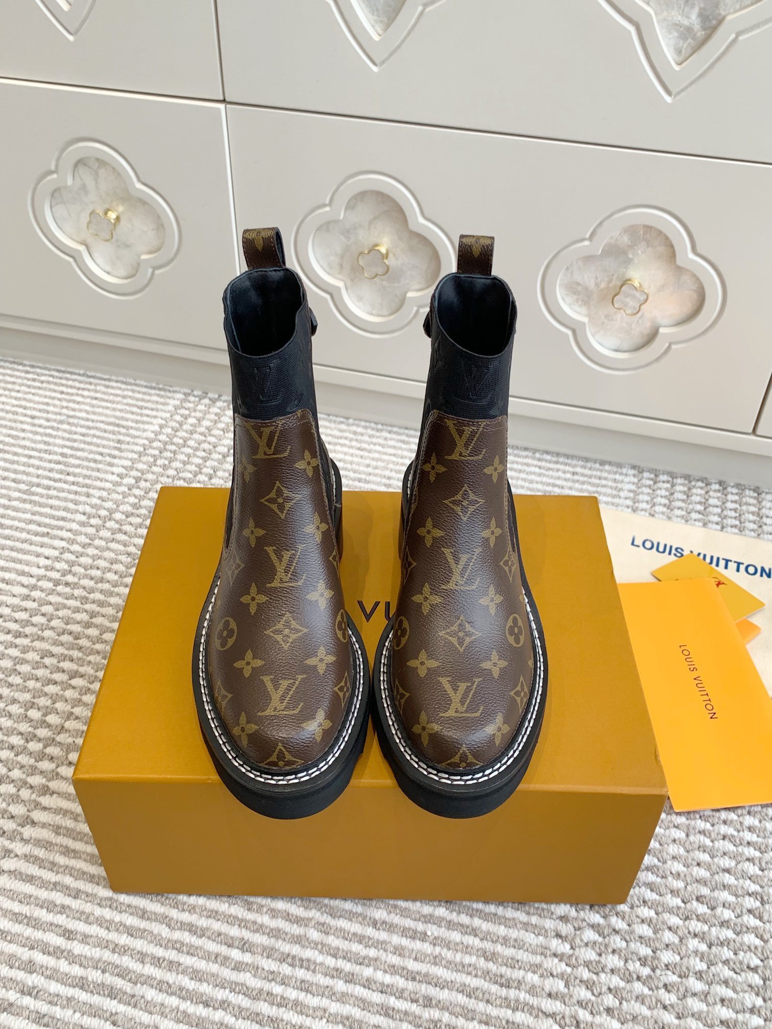 Louis Vuitton Territory Flat Ankle Boots Monogram Canvas