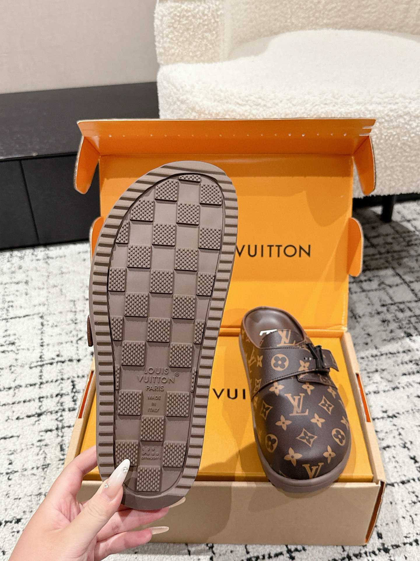 Louis Vuitton Monogram Canvas Clogs - Luxury Brown Mules