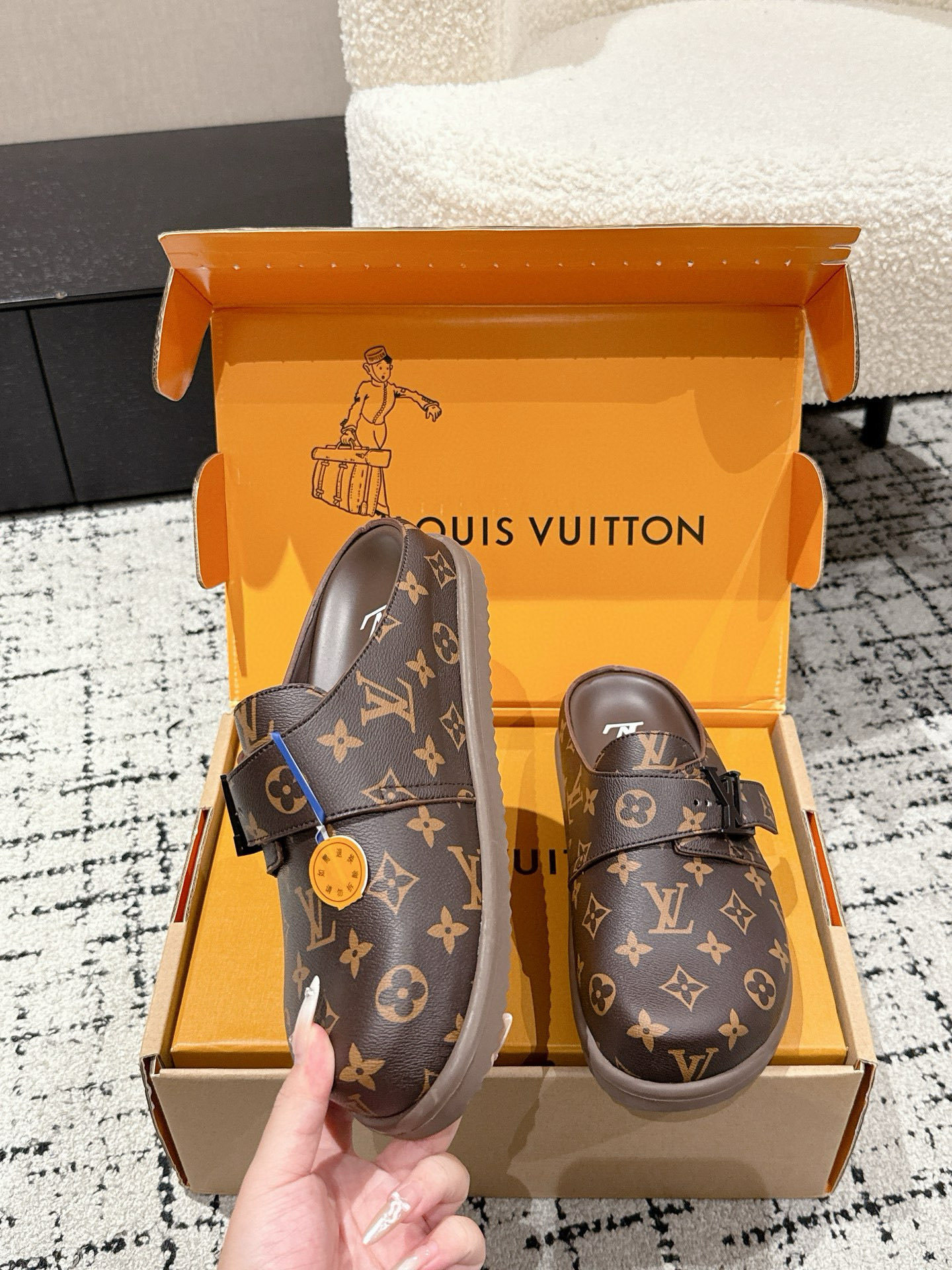 Louis Vuitton Monogram Canvas Clogs - Luxury Brown Mules