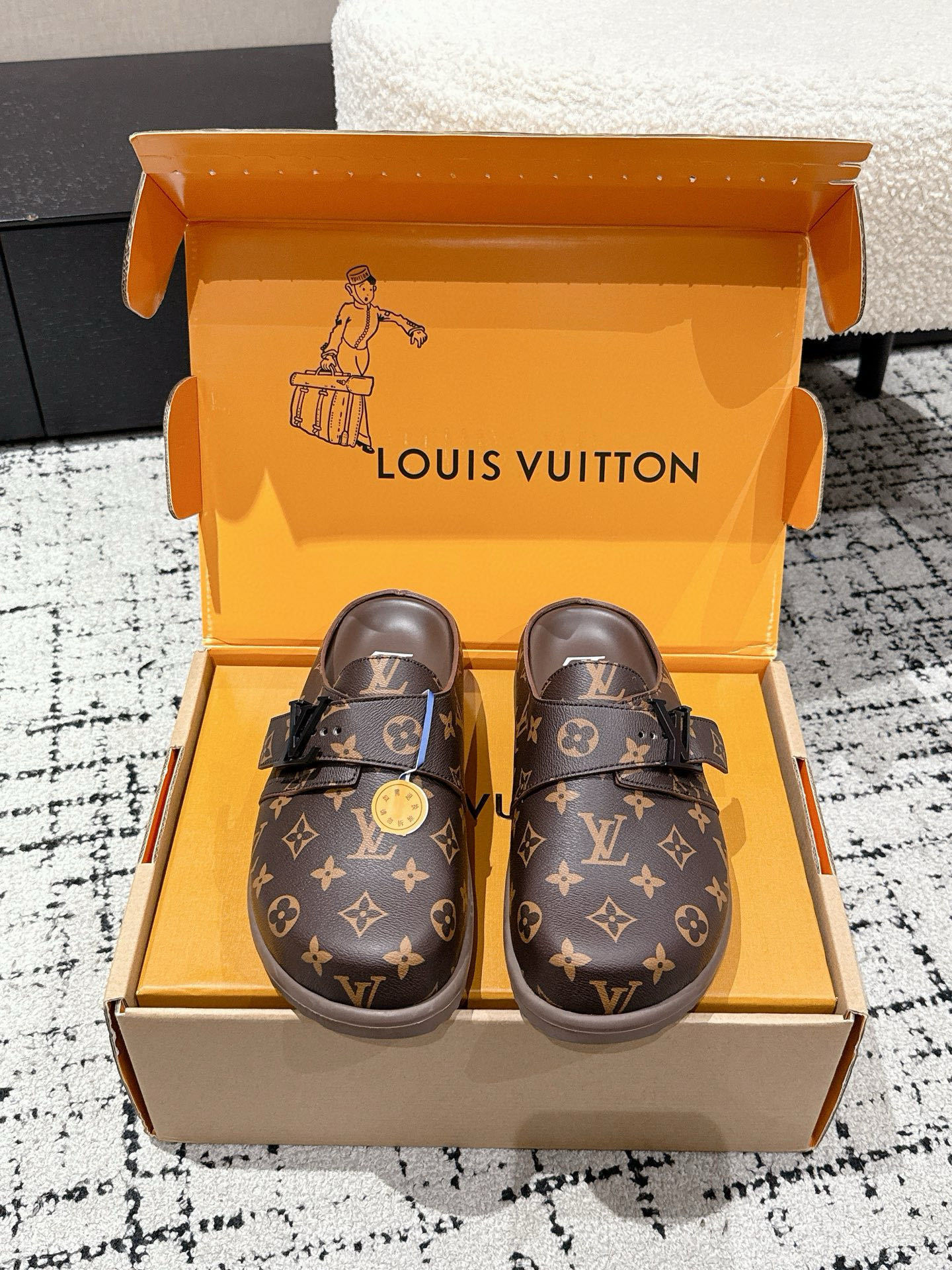 Louis Vuitton Monogram Canvas Clogs – Luxury Brown Mules