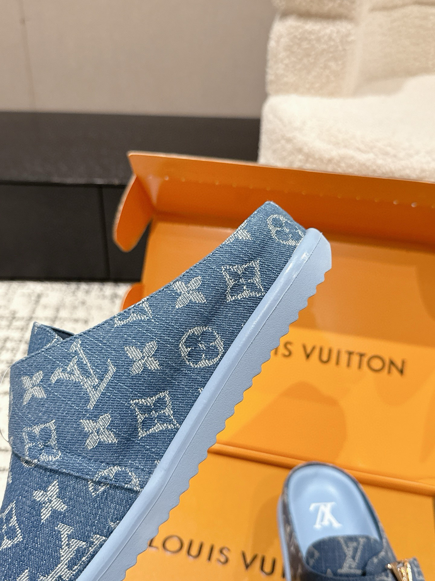 Louis Vuitton Monogram Denim Flat Mules - Luxury Blue Clogs