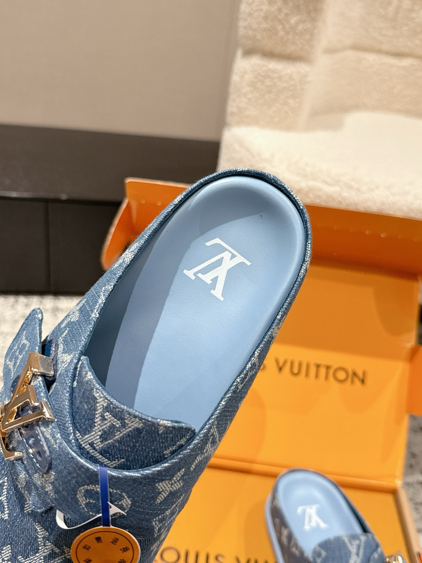 Louis Vuitton Monogram Denim Flat Mules - Luxury Blue Clogs