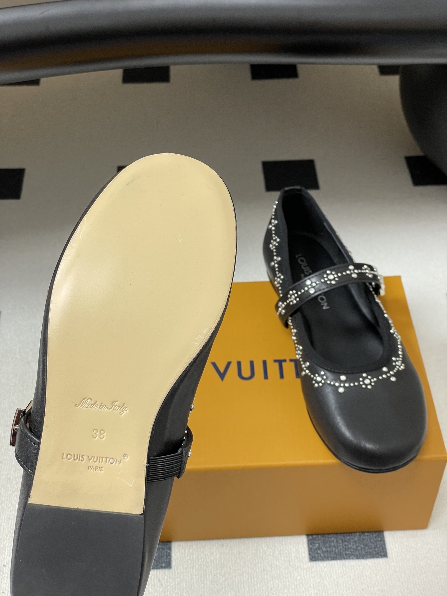 Girls Black Rhinestone Mary Jane Flats - Elegant Dress Shoes