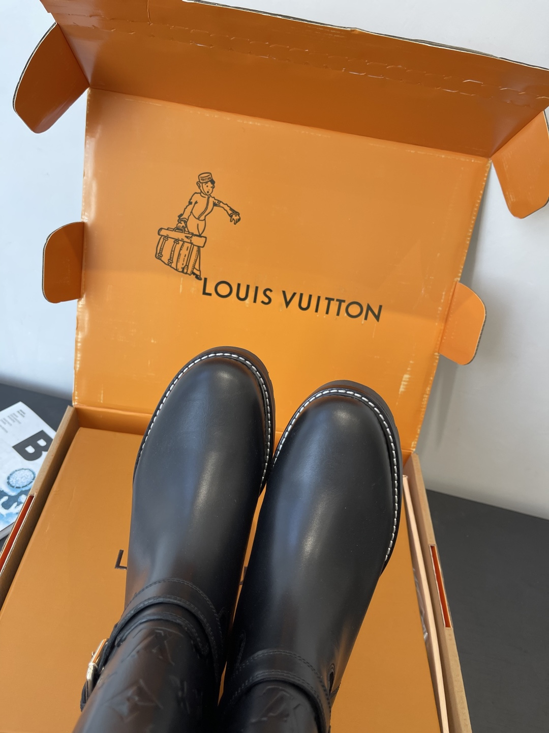 Louis Vuitton Monogram Embossed Leather Ranger Boots - Black