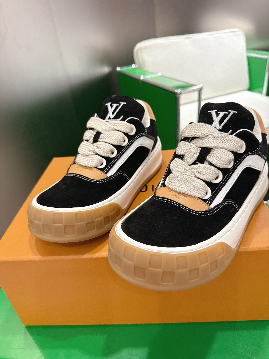 Louis Vuitton LV Skate Sneaker Black Suede Gum Sole Designer Shoes