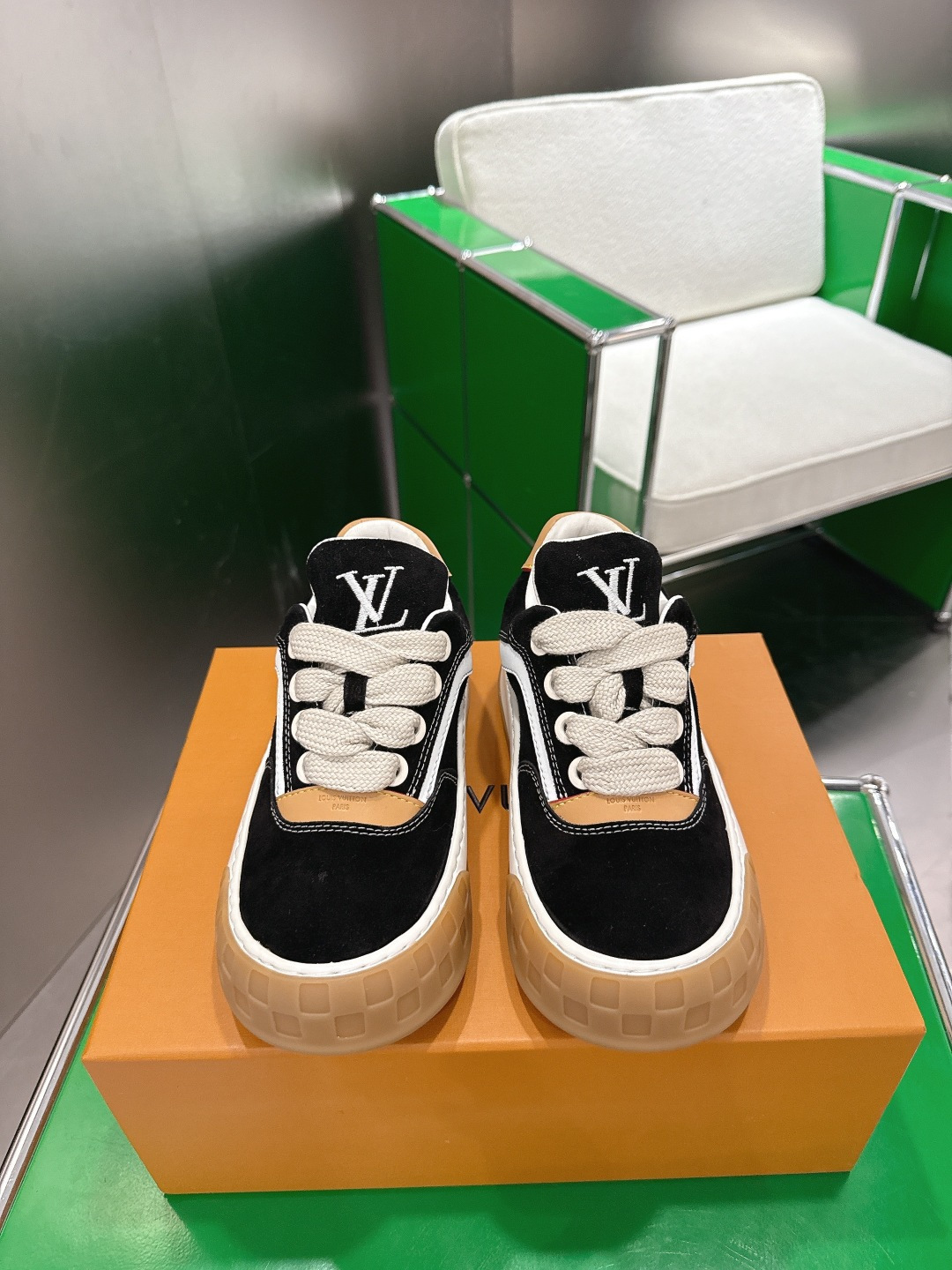 Louis Vuitton LV Skate Sneaker Black Suede Gum Sole Designer Shoes