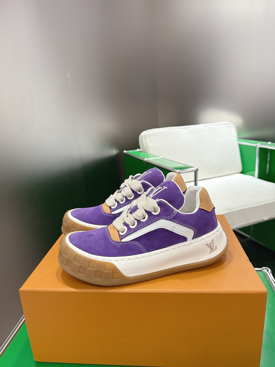 Louis Vuitton Skate Sneaker Purple Suede Designer Luxury Shoes