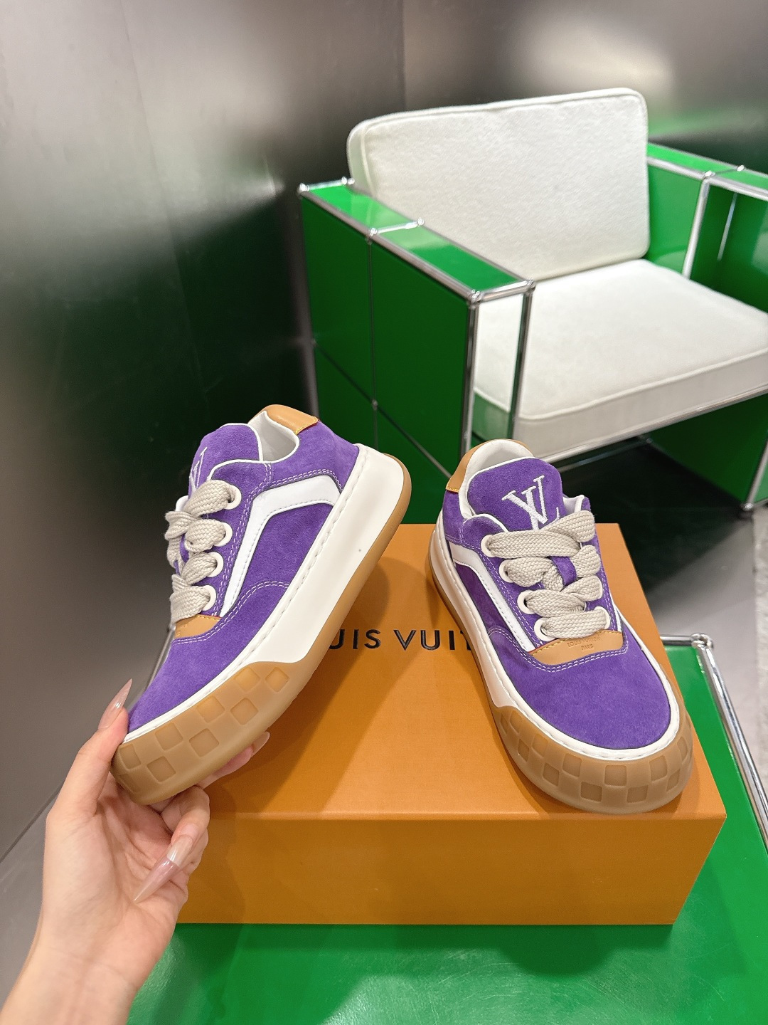 Louis Vuitton Skate Sneaker Purple Suede Designer Luxury Shoes