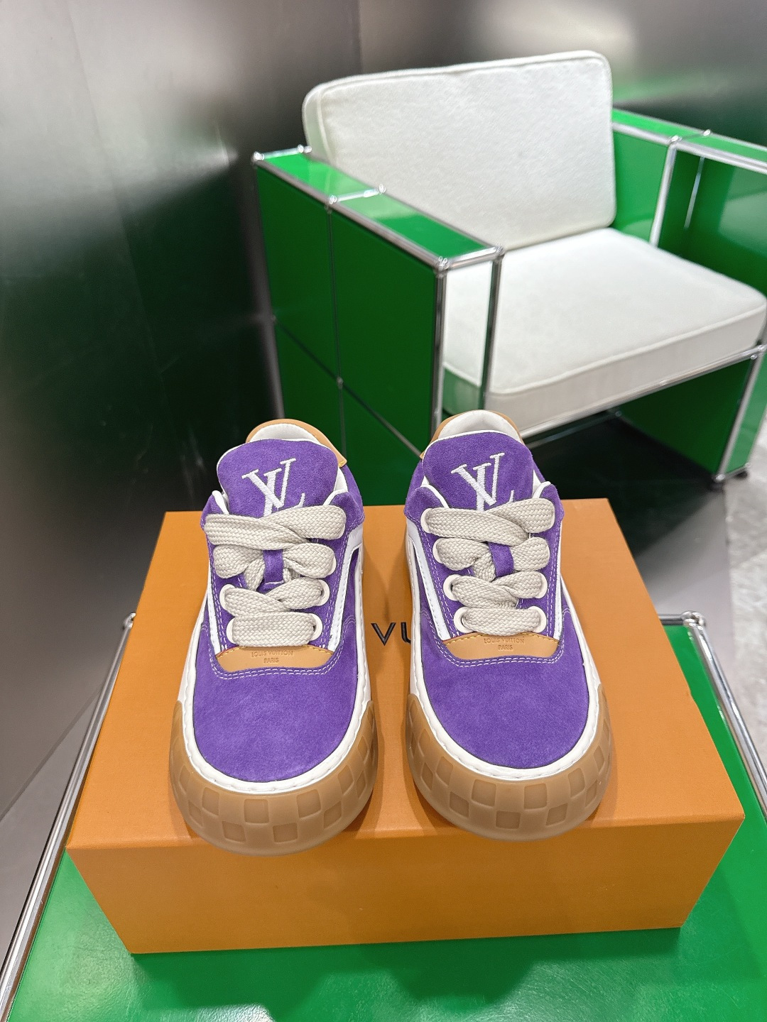 Louis Vuitton Skate Sneaker Purple Suede Designer Luxury Shoes