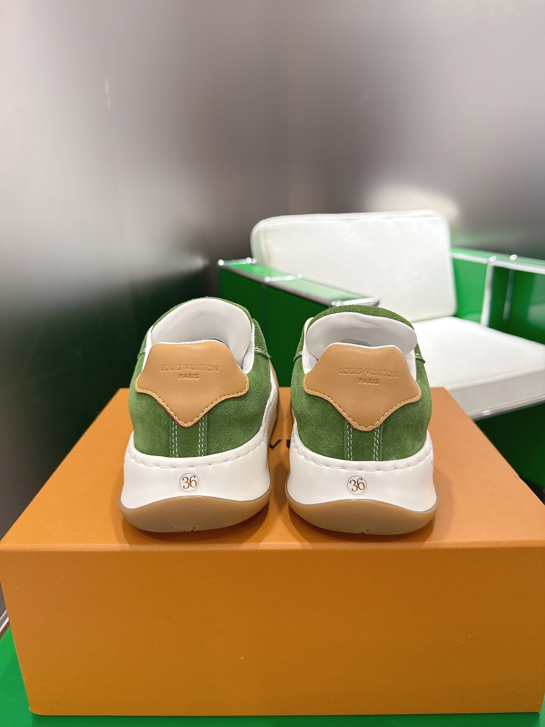 Louis Vuitton Skate Sneaker - Green Suede Luxury Designer Footwear