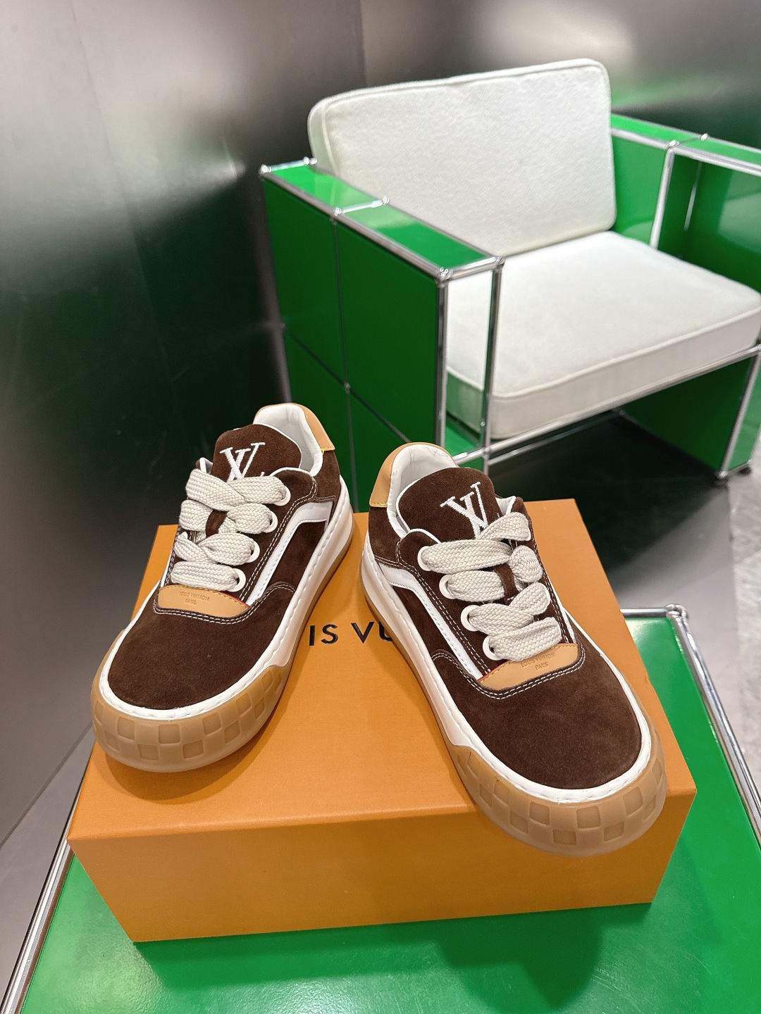 Louis Vuitton LV Skate Sneaker Brown Suede Chunky Luxury Shoes