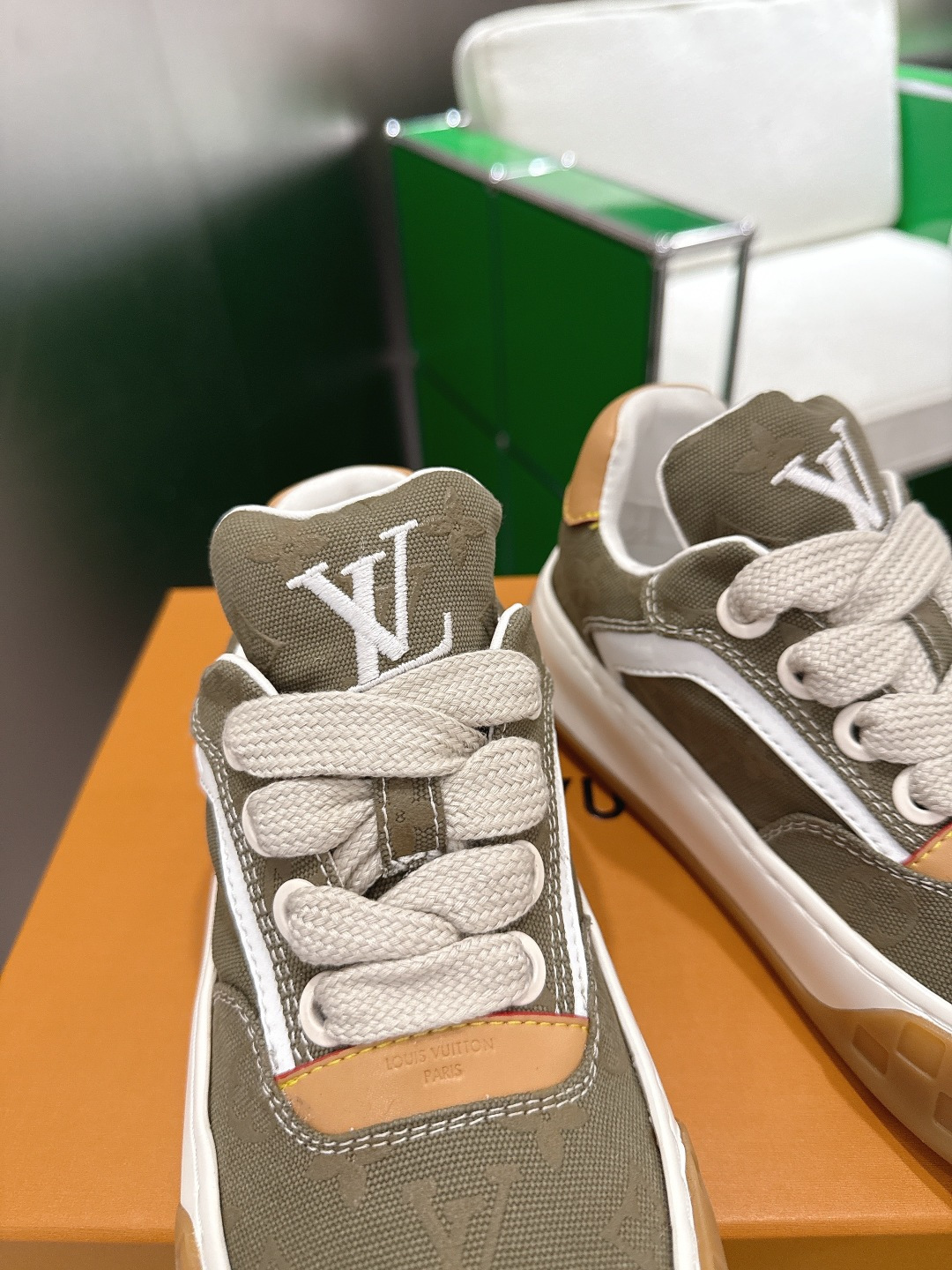 Louis Vuitton LV Skate Sneaker Khaki Green Monogram Canvas