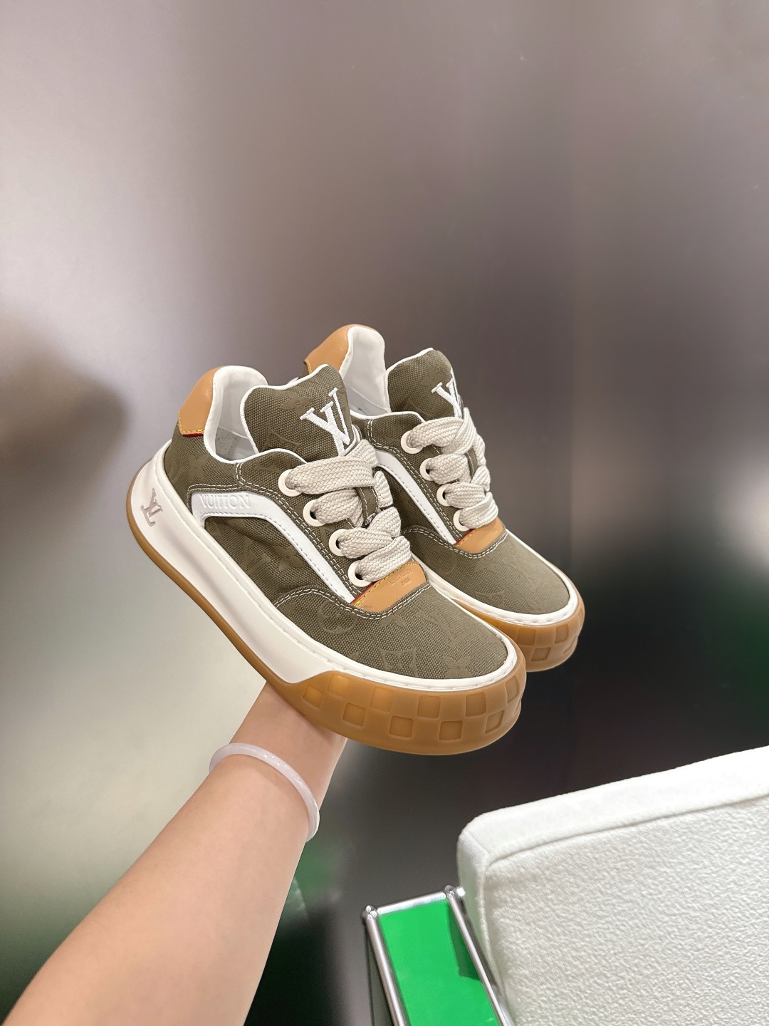 Louis Vuitton LV Skate Sneaker Khaki Green Monogram Canvas