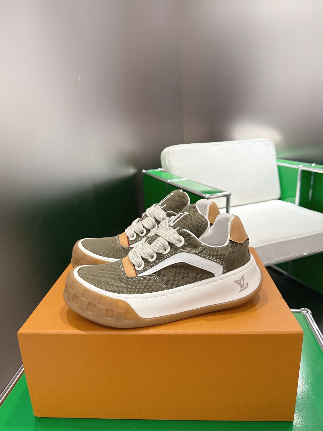 Louis Vuitton LV Skate Sneaker Khaki Green Monogram Canvas