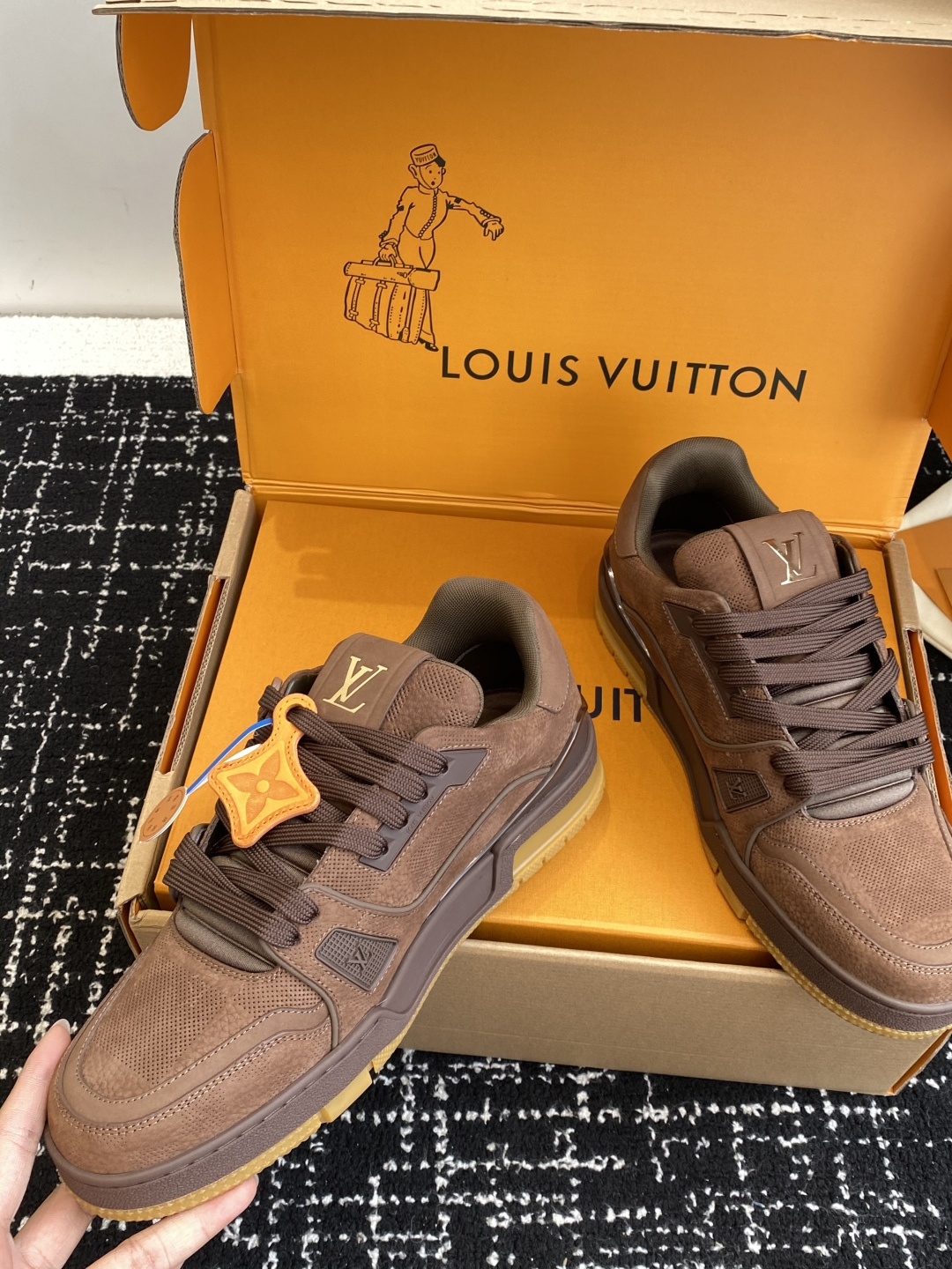 Louis Vuitton Brown Suede Trainer Sneakers - Premium Men's Shoes