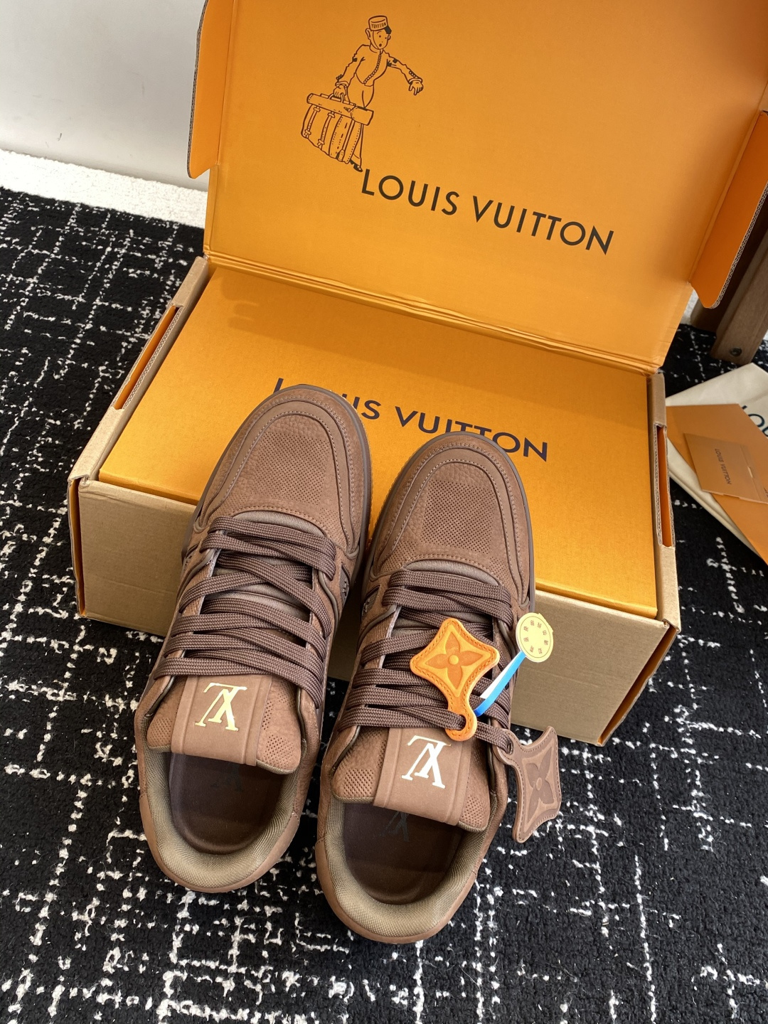 Louis Vuitton Brown Suede Trainer Sneakers - Premium Men's Shoes