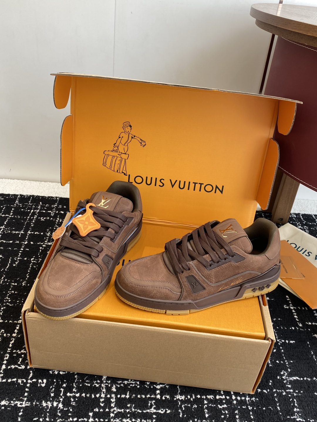 Louis Vuitton Brown Suede Trainer Sneakers - Premium Men's Shoes