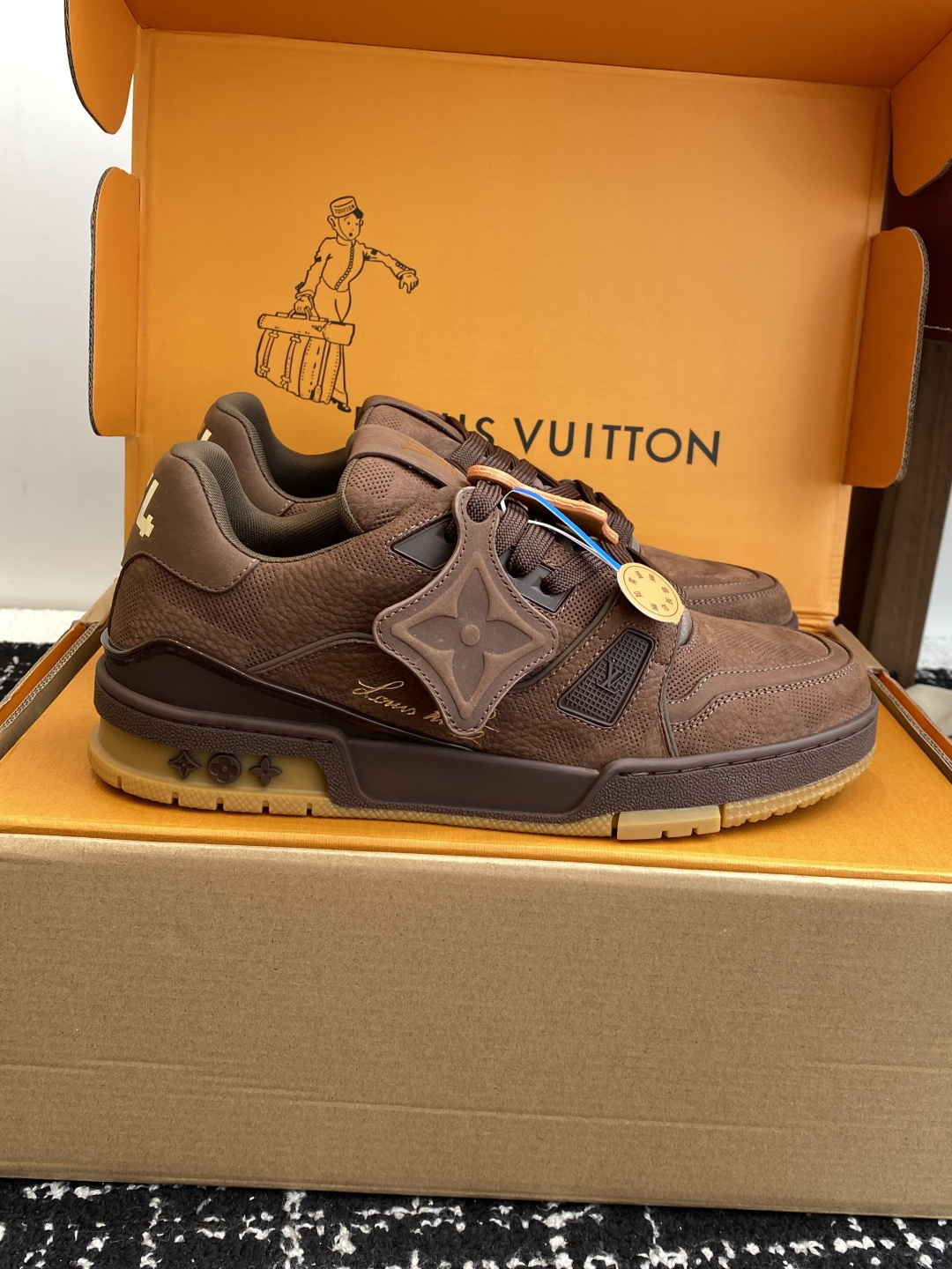 Louis Vuitton Brown Suede Trainer Sneakers - Premium Men's Shoes