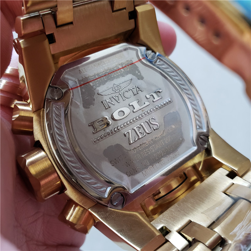 Invicta Gold Blue Chronograph - Invicta Reserve Gold Tone Blue Dial - Image 3