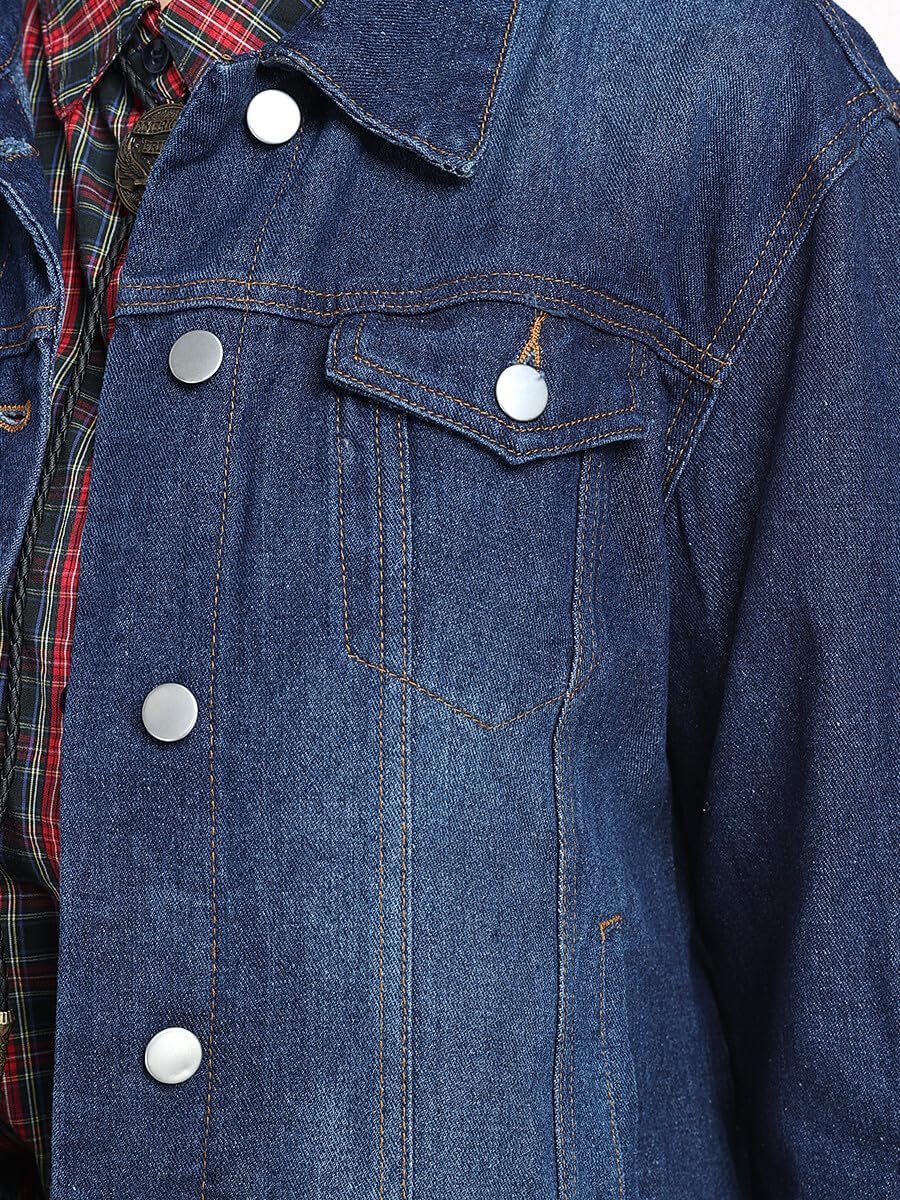 J.Corrine Women’s Denim Jacket Long Sleeves Button Down Shacket Jacket Jean Coat with Pockets