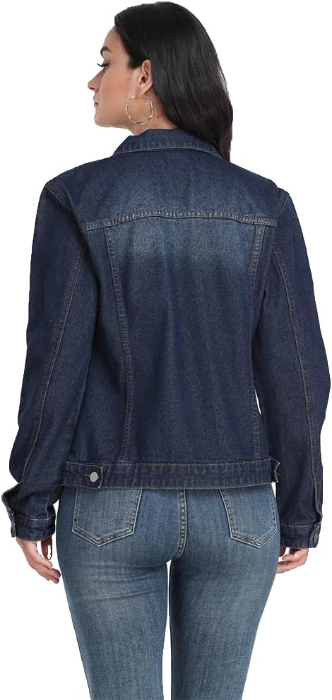 J.Corrine Women’s Denim Jacket Long Sleeves Button Down Shacket Jacket Jean Coat with Pockets