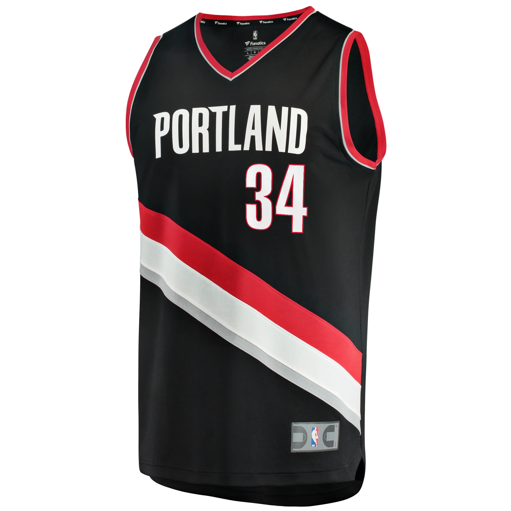 Jabari Walker Portland Trail Blazers Fanatics Fast Break Replica Jersey - Icon Edition - Black