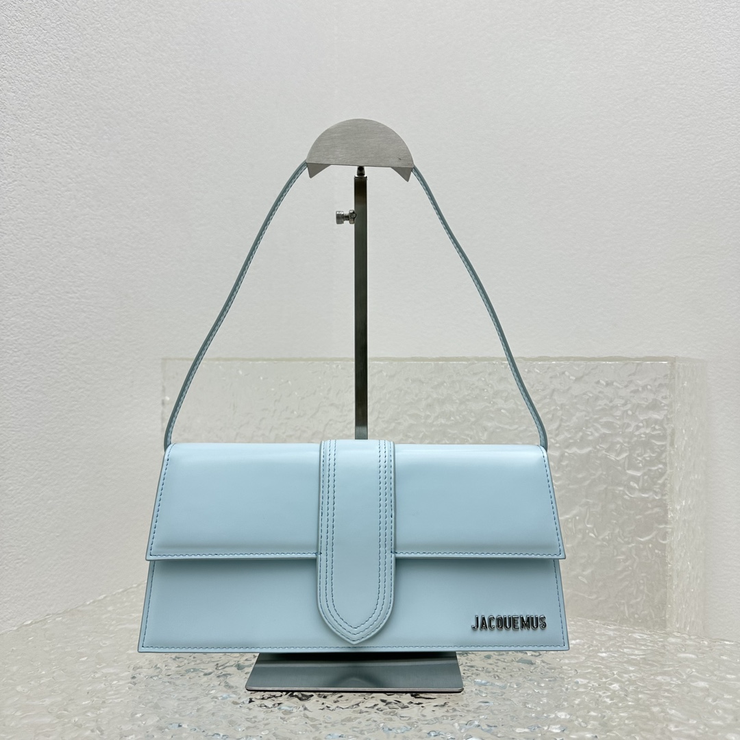 Jacquemus Blue Le Bambino Long Light blue Leather Pony-