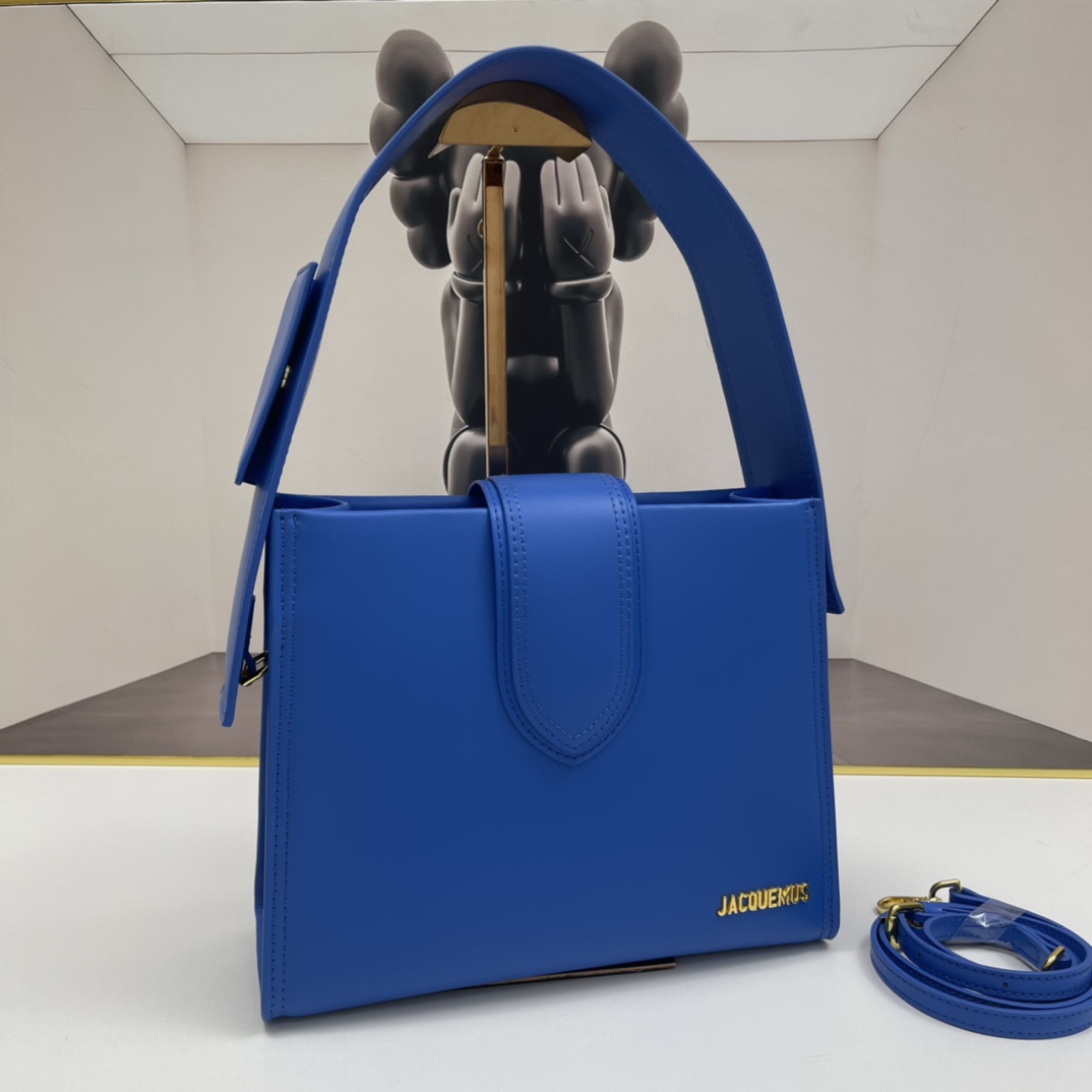 Jacquemus blue Leather Le Bambino 24 Shoulder Bag