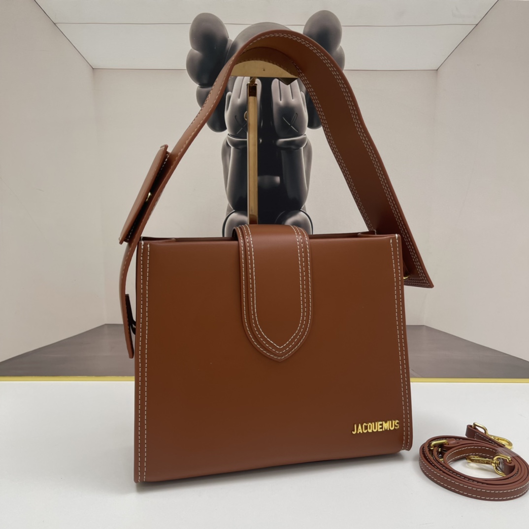 Jacquemus brown Leather Le Bambino 24 Shoulder Bag