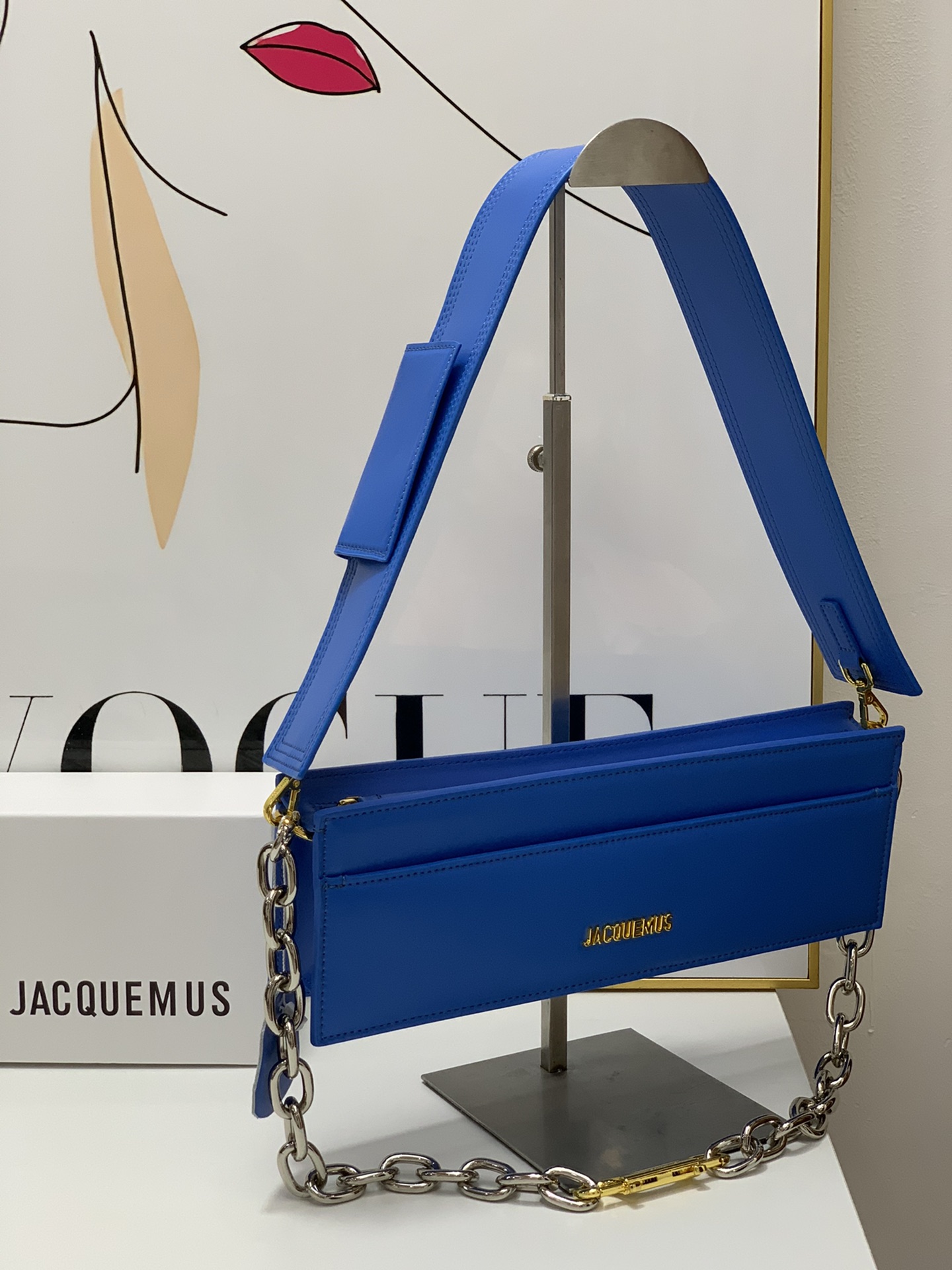 Jacquemus Le Ciuciu Blue in Leather with Gold/Silver-tone -