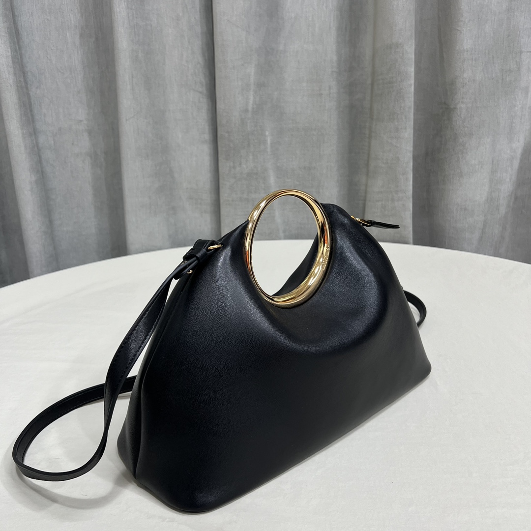 Jacquemus Le Porte Calino Leather Top Handle Bag in black