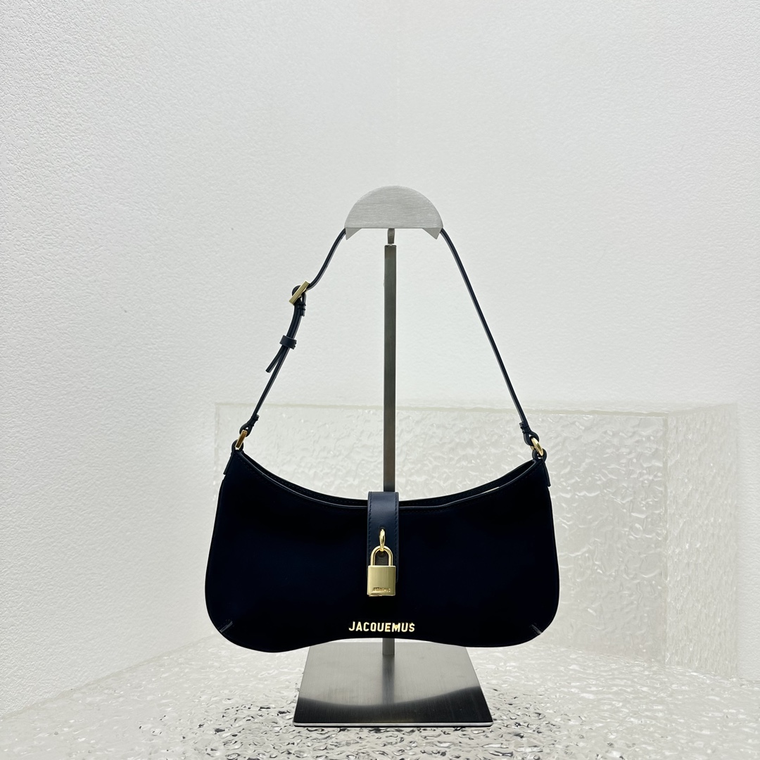 Jacquemus Navy Le Raphia 'Le Bisou Cadenas' Bag Jacquemus