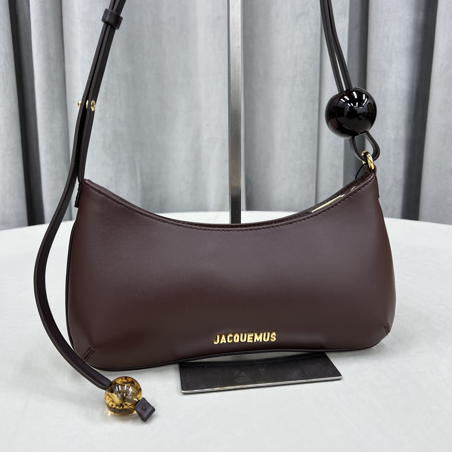 JACQUEMUS Smooth Calfskin Le Bisou Medium Brown Jacquemus 00439