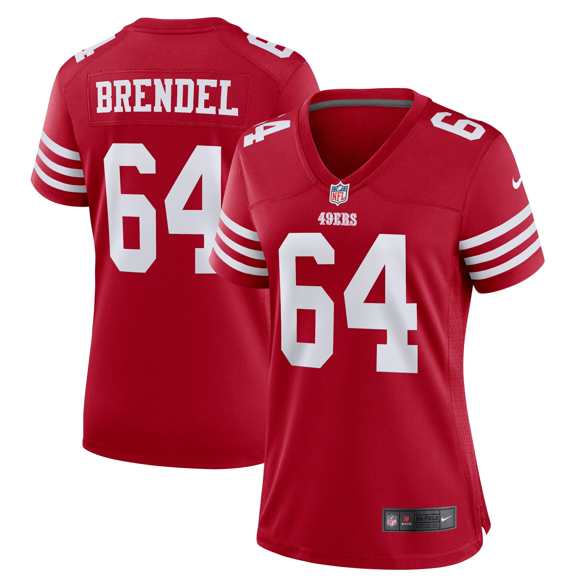 Jake Brendel San Francisco  Nike Women's Game Player Jersey - Scarlet