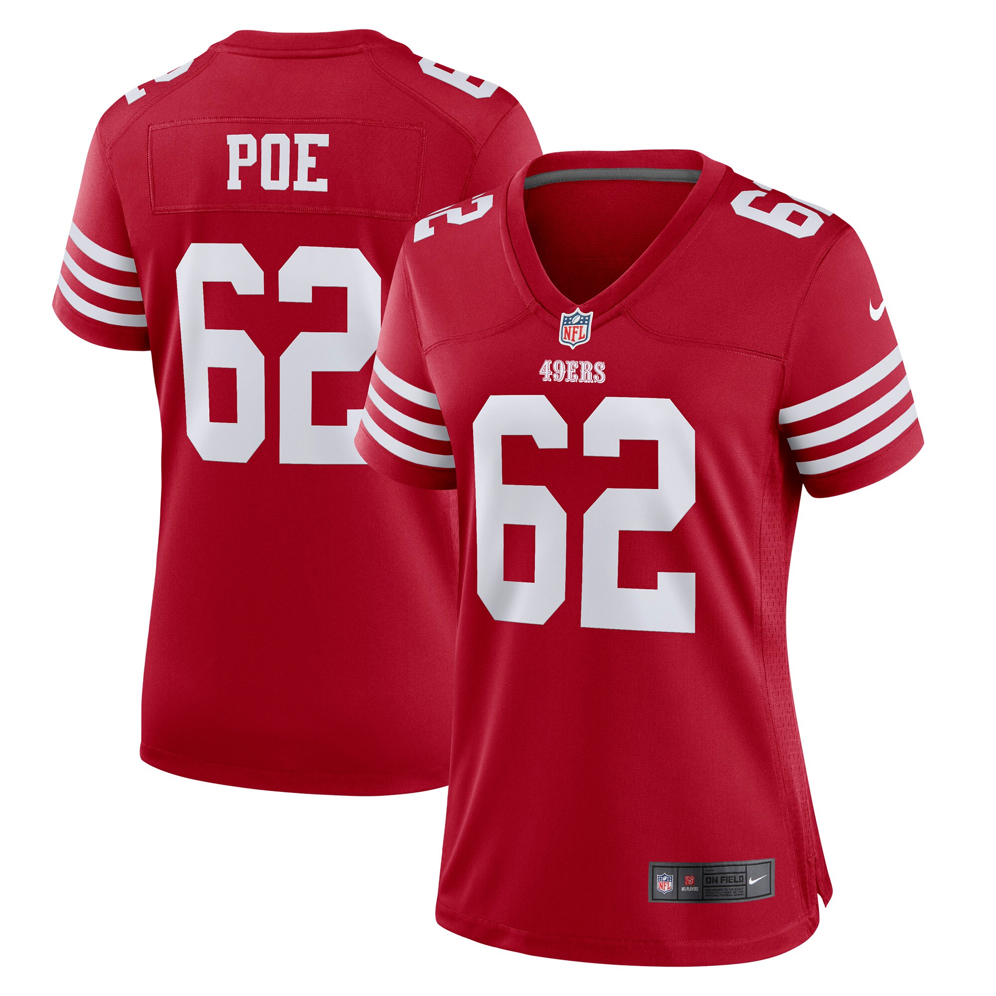Jason Poe San Francisco  Nike Women's Game Player Jersey - Scarlet
