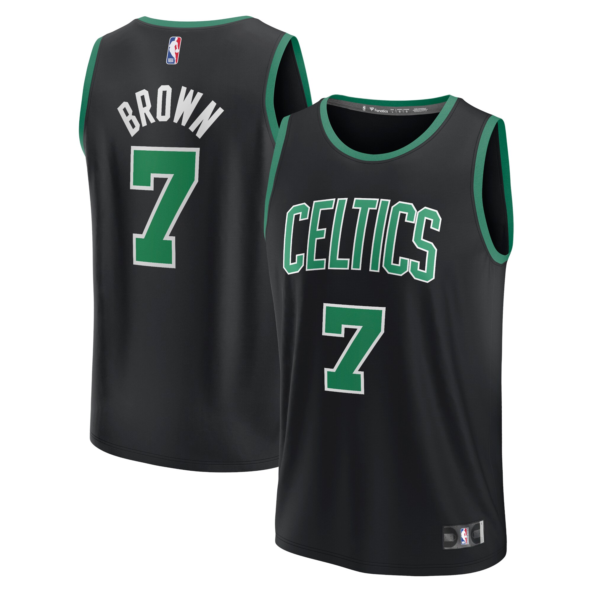 Jaylen Brown Youth Celtics Jersey Black - Premium Fanatics #7 Edition