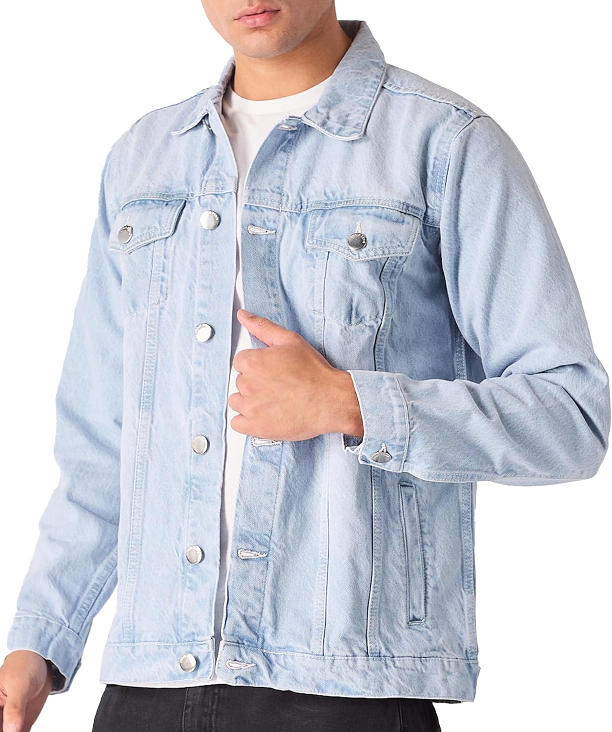 Jean Jacket For Men – Classic Trucker Style Regular Fit Casual Outerwear Button Down Cowboy Cut – Men’s Denim Jacket