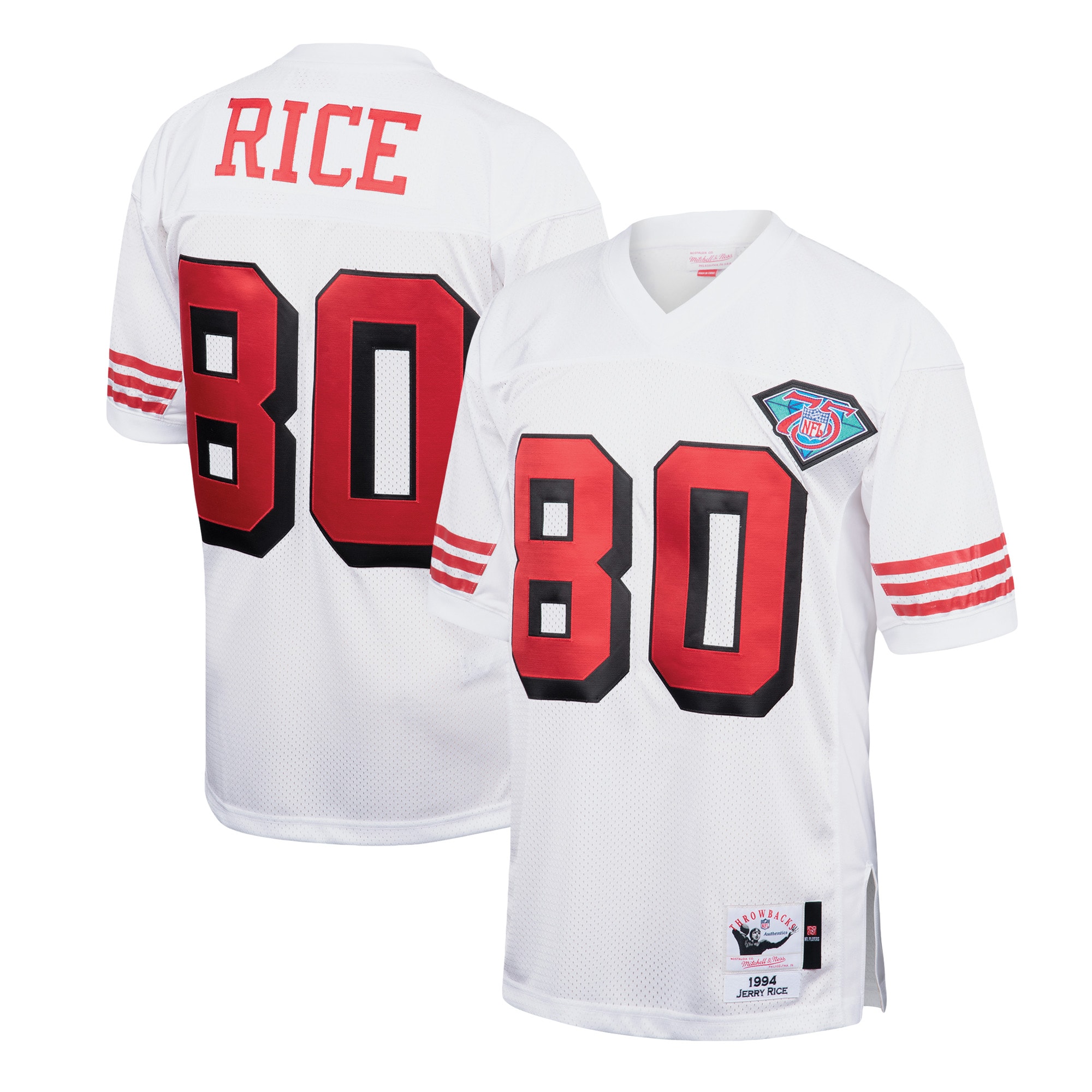 Jerry Rice San Francisco  Mitchell & Ness 1994 Authentic Throwback Retired Player Jersey - White
