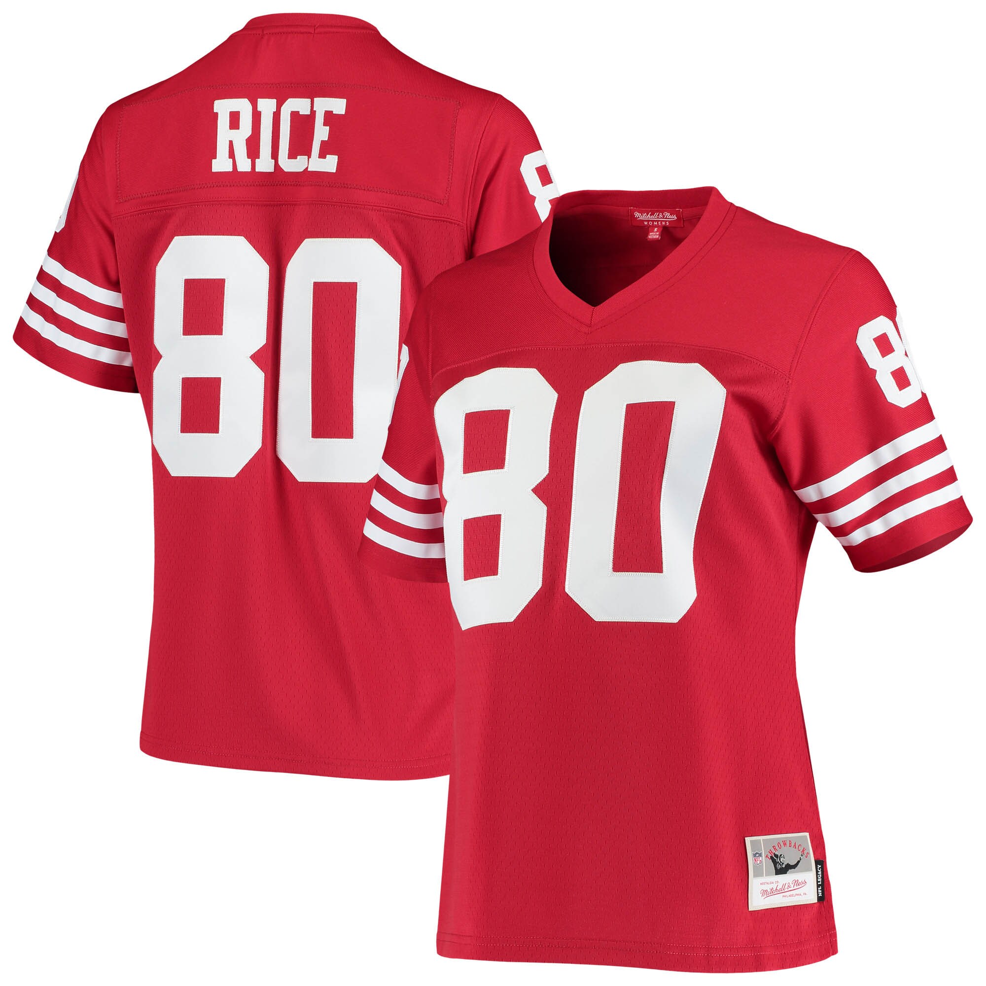 Jerry Rice San Francisco  Mitchell & Ness Women's 1990 Legacy Replica Jersey - Scarlet