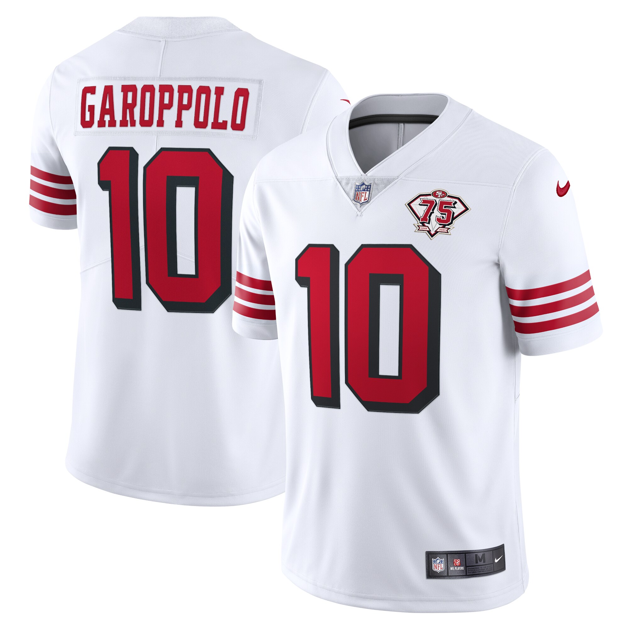 Jimmy Garoppolo San Francisco  Nike 75th Anniversary 2nd Alternate Vapor Limited Jersey - White