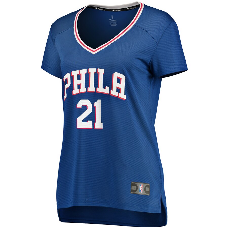 Fanatics Women's Embiid 76ers Jersey Royal - Outstanding Game Day 2024