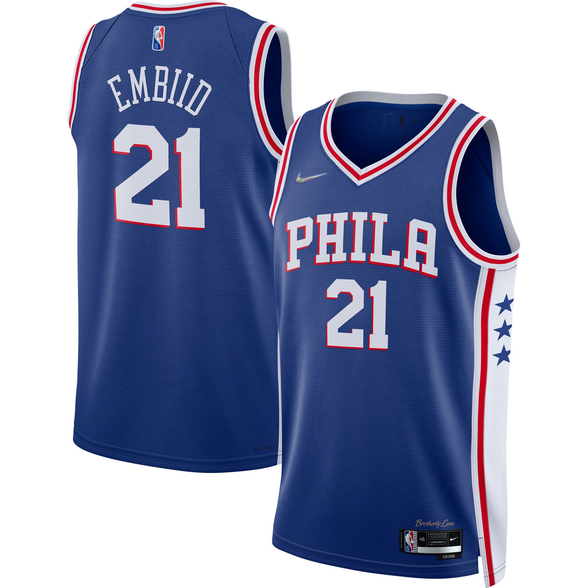 Joel Embiid Nike 76ers Jersey 21 - Premium Icon Edition 2021/22