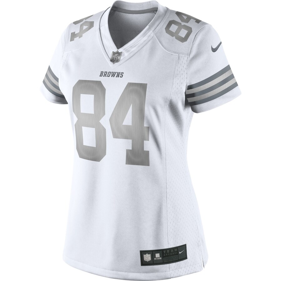 Jordan Cameron Cleveland Browns Historic Logo Nike Women's Platinum Jersey - White