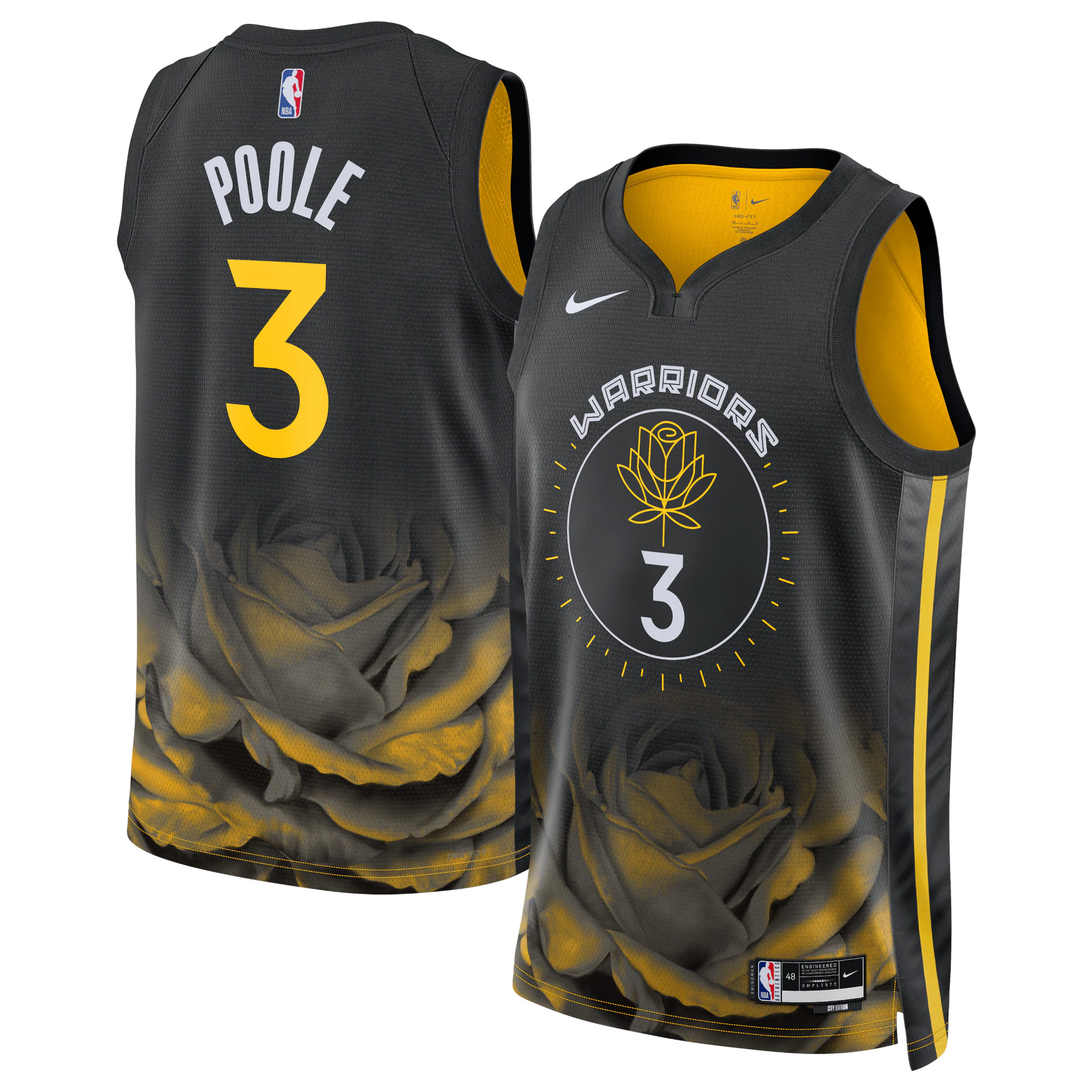 Warriors City Edition Black Jersey: Outstanding Nike Jordan Poole #3 2022/23