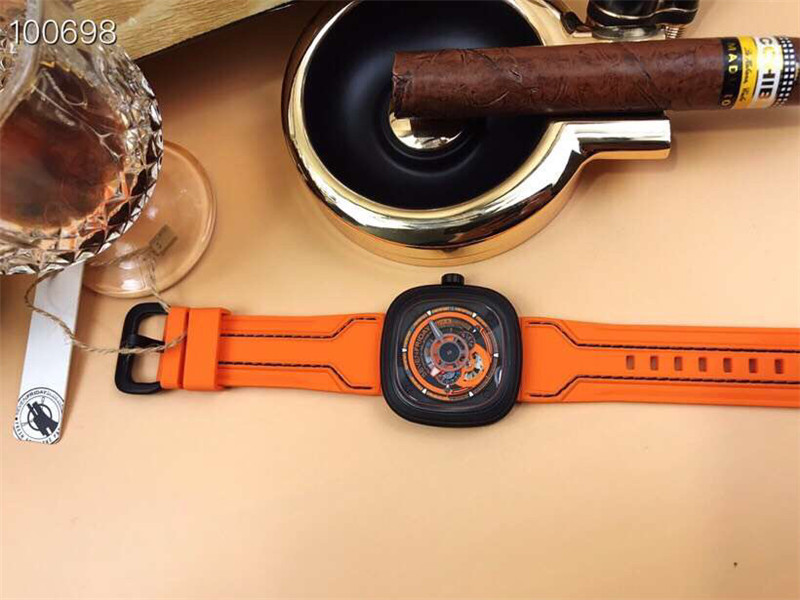 SevenFriday Luca P3/01 Orange - Industrial Design Watch - Image 3