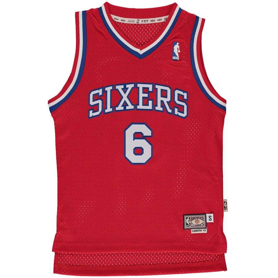 Julius Erving Youth 76ers Mitchell & Ness Premium Swingman Jersey #6