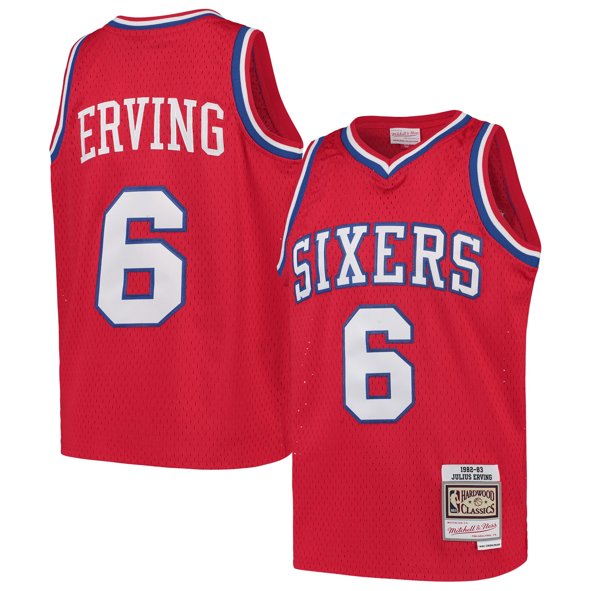 Julius Erving 76ers Youth Jersey - Premium Mitchell & Ness #6