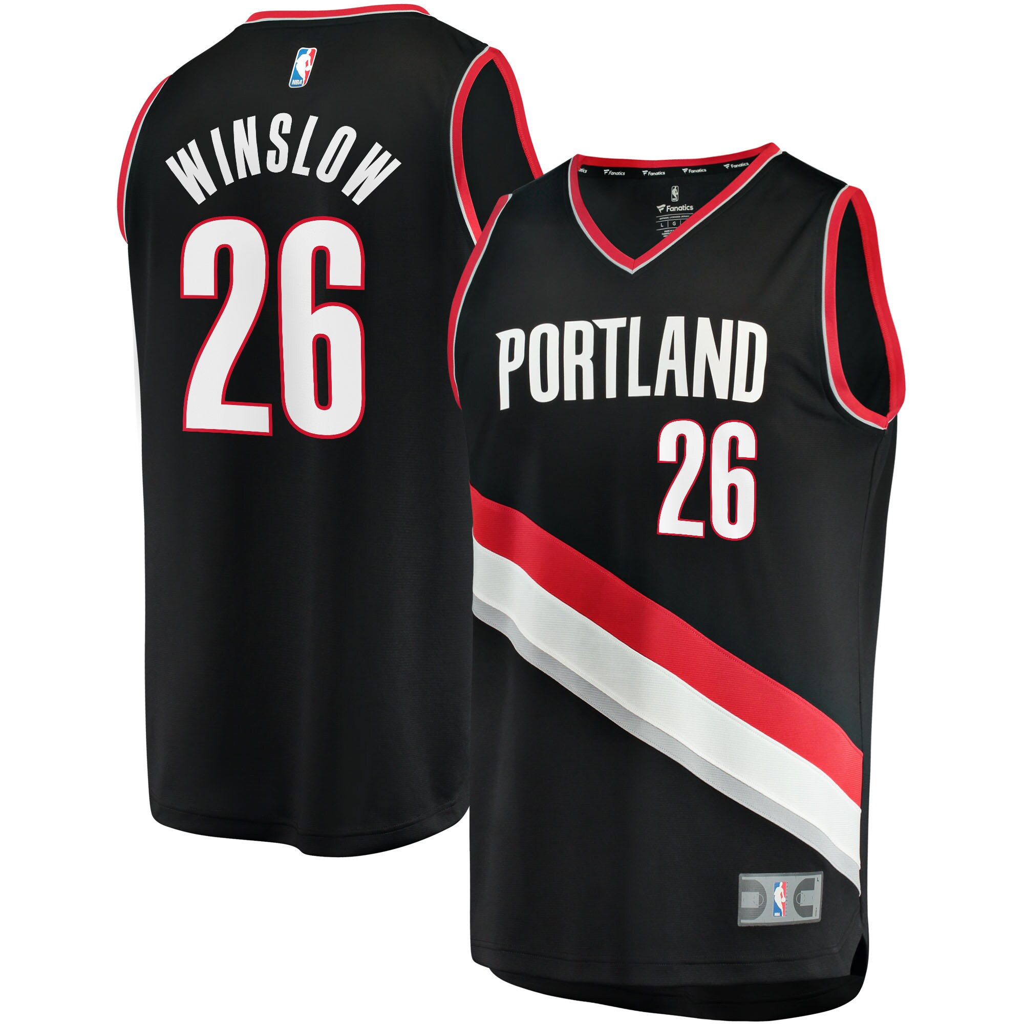 Justise Winslow Trail Blazers Black Jersey - Amazing Fanatics Icon Edition 26