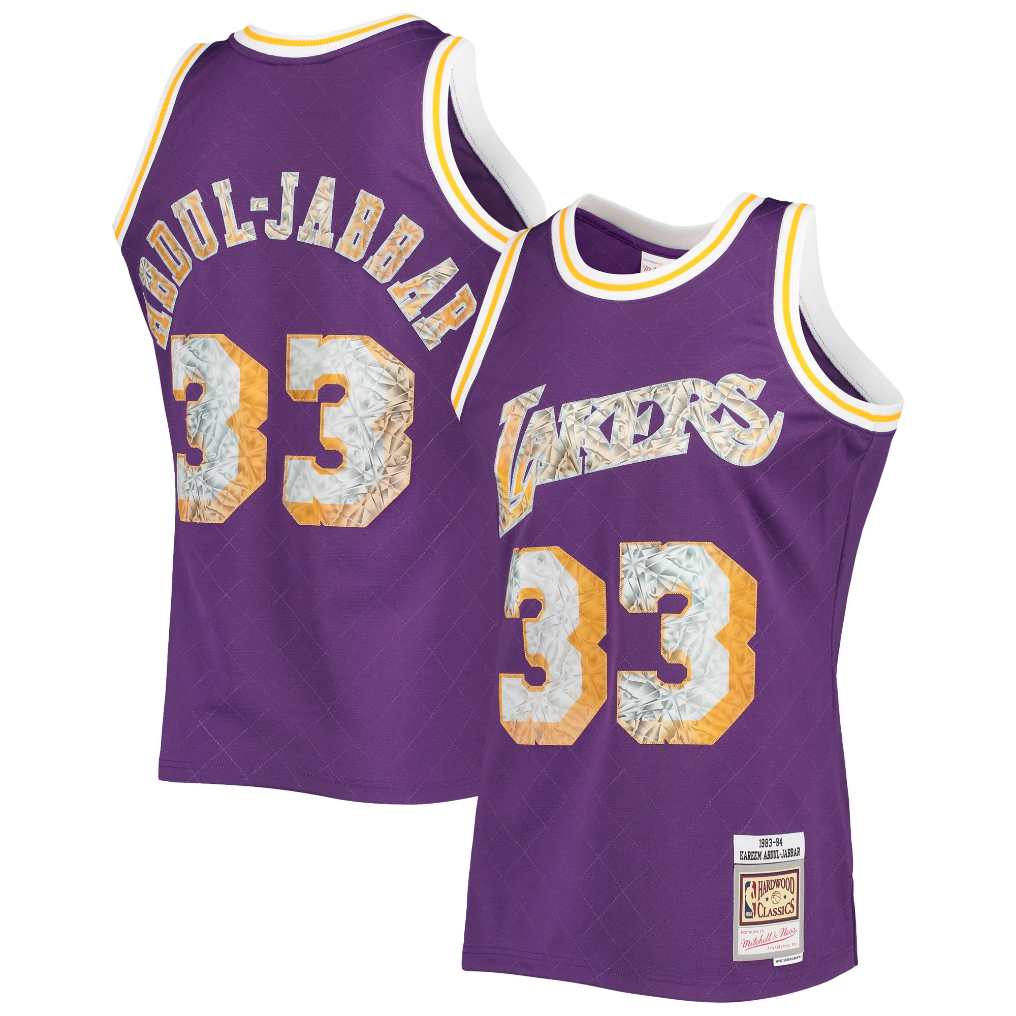 Kareem Abdul-Jabbar Diamond Swingman Jersey - Mitchell & Ness Stunning 75th Anniv.